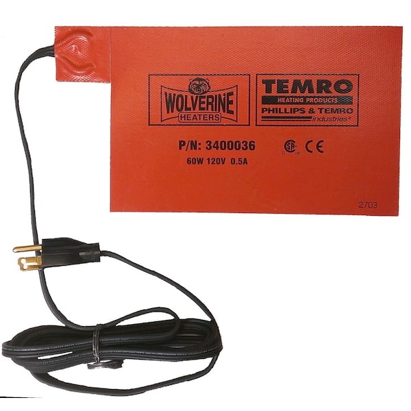 SILICONE PAD, BATTERY  60W, 120V, 05A  512 14 CM X 812 216 CM  CSACE
